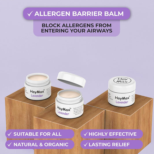 Allergen Barrier Balm, Lavender 0.17 fl oz (5ml), Organic, Natural & Non-Drowsy Allergy Relief - Traps Pollen, Dust & Pet Allergen - Hay Fever Relief, Cedar Fever Relief, Ragweed Allergy Relief