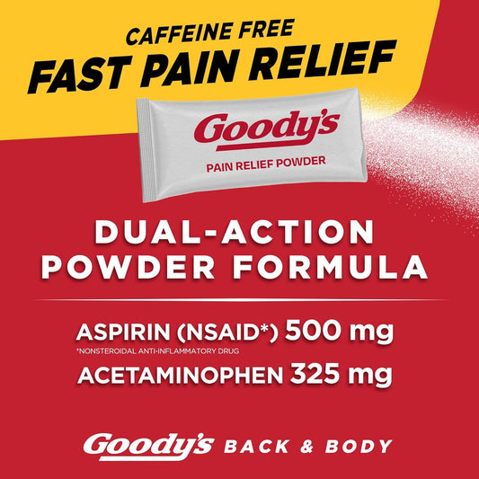 Goody's Back and Body Pain Relief Powder, Dissolve Packs, 6 Individual Packets, 12 Pack