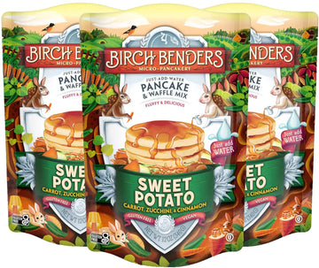 Birch Benders Sweet Potato Just-Add-Water Pancake & Waffle Mix, 12 Ounce (Pack of 3)