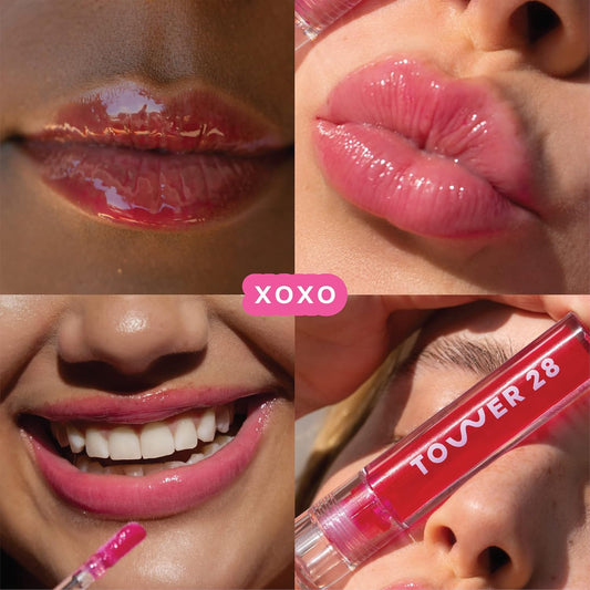 Tower 28 Shineon Lip Jelly, Xoxo, Non-Sticky Lip Gloss, Sheer Pink Vegan Lip Gloss, Moisturizing Apricot And Raspberry Seed Oil, Cruelty Free