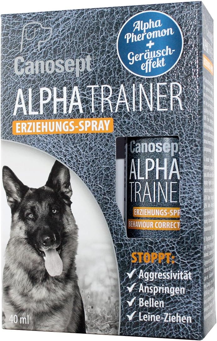 Canosept Alpha Trainer Training Spray for Dogs 40ml - Natural Dominance Pheromone - Effectively stops unwanted behaviours in dogs such as aggression, jumping, barking & leash pulling?250680