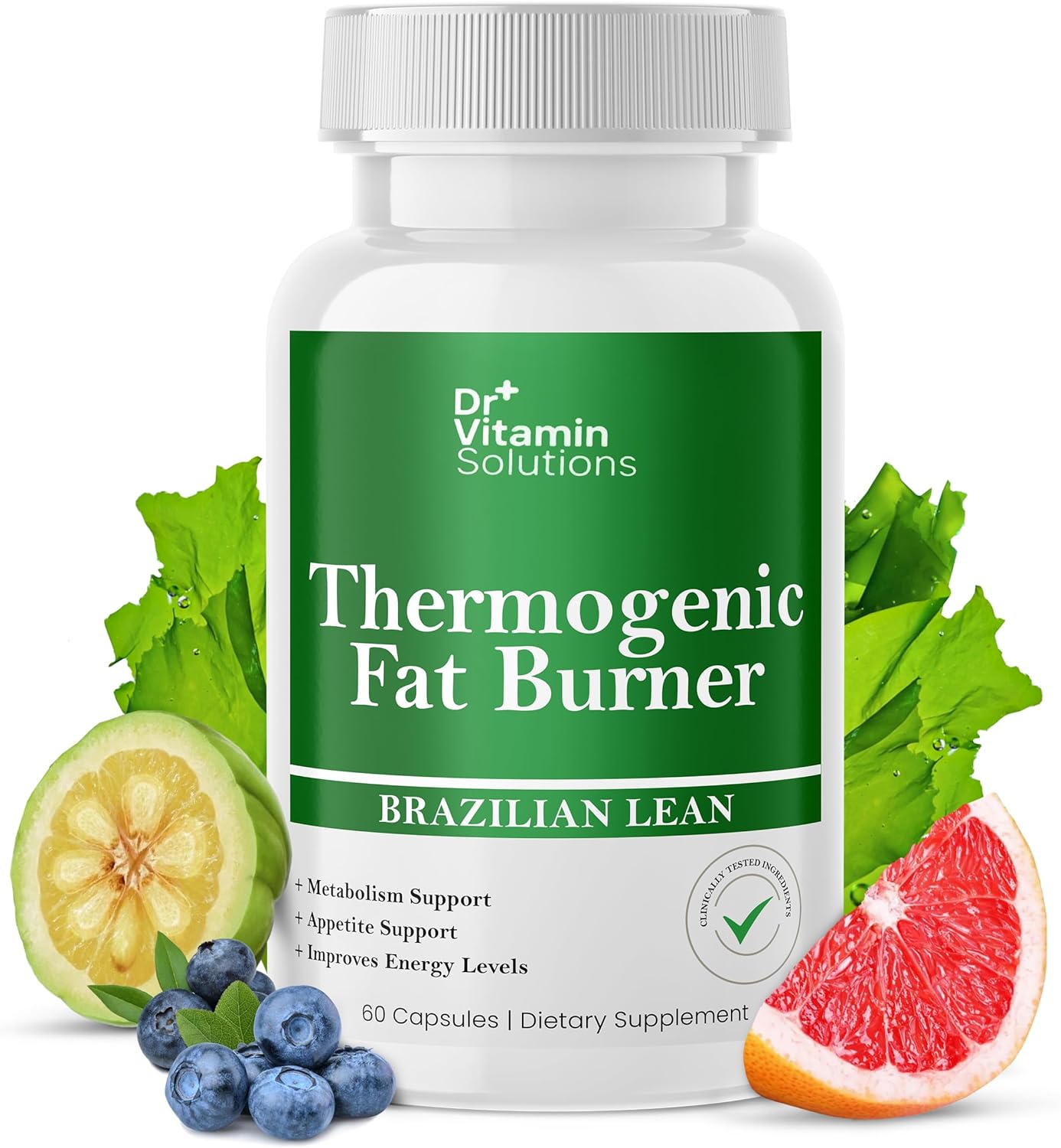 Dr Vitamin Thermogenic Fat Burner Brazilian Lean, Weight Loss Pills For Women, Waist Trimmer & Supplements For Bloating For Women & Men, 60 Capsules