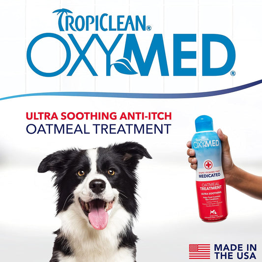 TropiClean OxyMed Medicated Dog Conditioner for Pets - Allergies and Itching - Soothing Relief for Skin Issues like Seborrhea, Eczema, Flea Bite, and Yeast Dermatitis - Anti Itch Conditioner, 592ml?OXMT20Z
