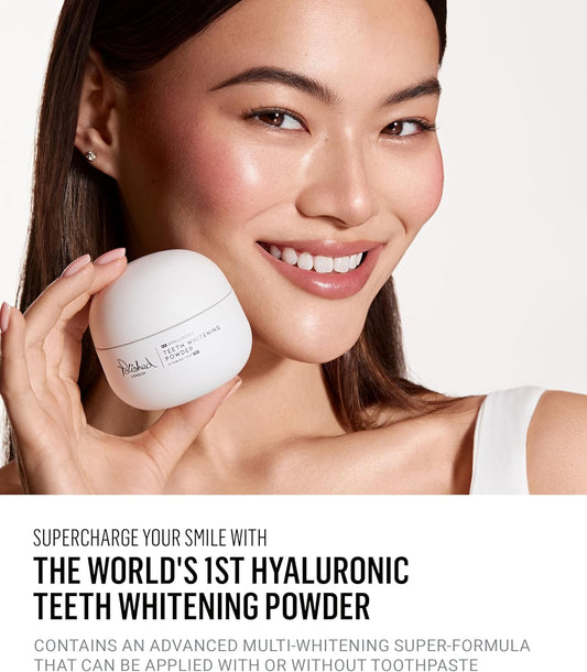 Polished London Hyaluronic Teeth Whitening Powder - Dentist-Formulated Teeth Whitener, Enamel-Safe Oral Beauty Innovation - Teeth Whitening & Teeth Stain Remover - Fresh Mint Flavour - 6-Month Supply