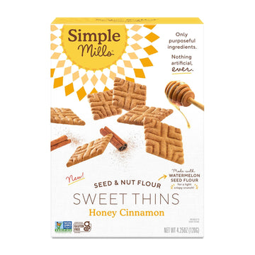 Simple Mills Sweet Thins Cookies, Seed And Nut Flour, Honey Cinnamon - Gluten Free, Paleo Friendly, Healthy Snacks, 4.25 Ounce (Pack Of 1)