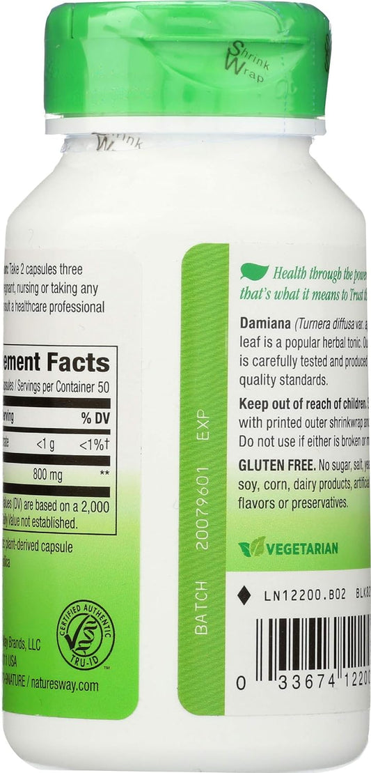 Natures Way, Damiana Leaves, 100 Count