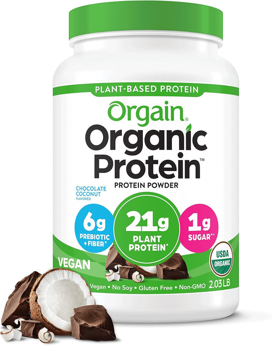 Orgain Organic Vegan Protein Powder, Chocolate Coconut 2 lb