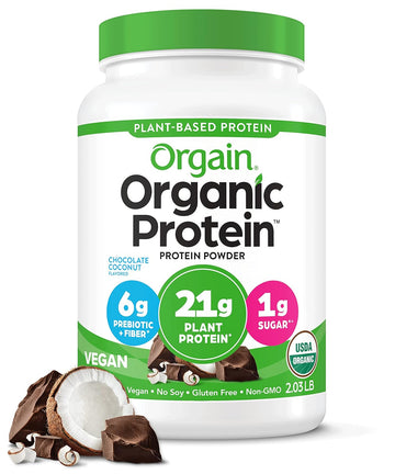 Orgain Organic Vegan Protein Powder, Chocolate Coconut - 21g of Plant