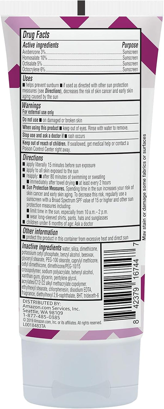 Amazon Brand - Solimo Sheer Face Sunscreen Spf 30, Formulated Without Octinoxate & Oxybenzone, Unscented, 3 Fl Oz (Pack Of 1)