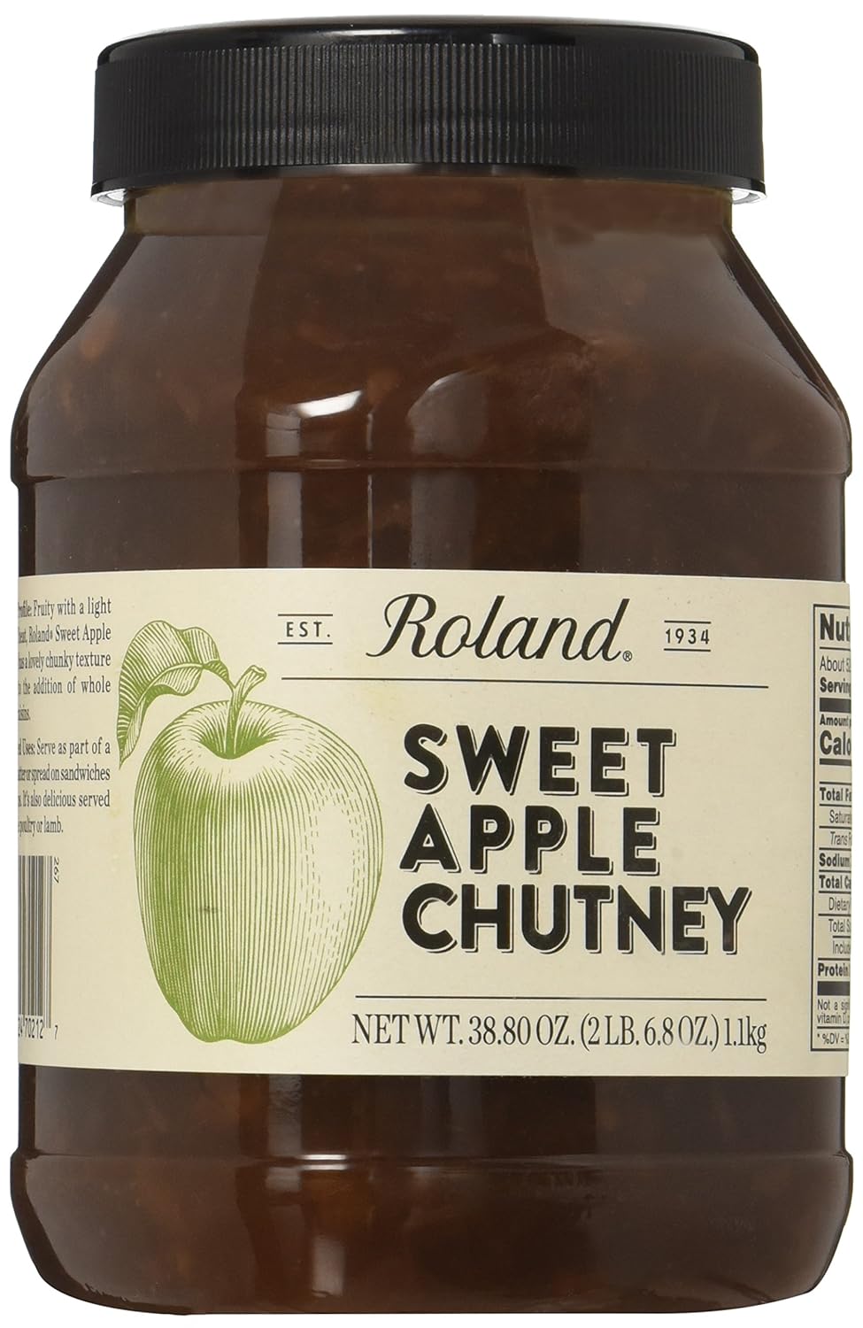 Roland Foods Sweet Apple Chutney, Specialty Imported Food, 38.8-Ounce Jug