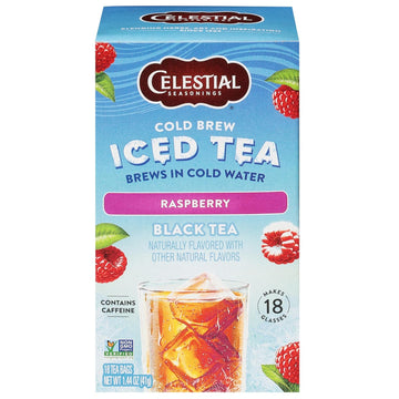 Celestial Seasonings Cold Brew Raspberry Black Iced Tea 18 Tea Bags