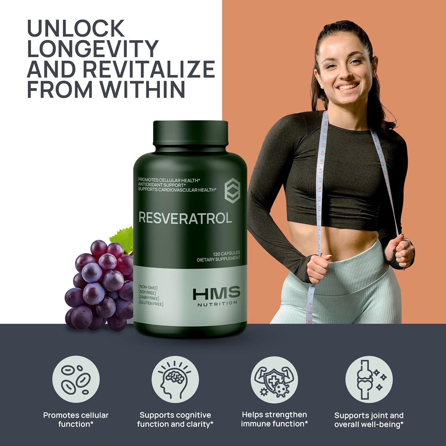 Resveratrol 1400Mg 120 Capsules High Potency Trans-Resveratrol With Powerful Antioxidents Acai Grapeseed Green Tea Supports Cellular And Cardiovascular Health Anti-Aging : Health & Household