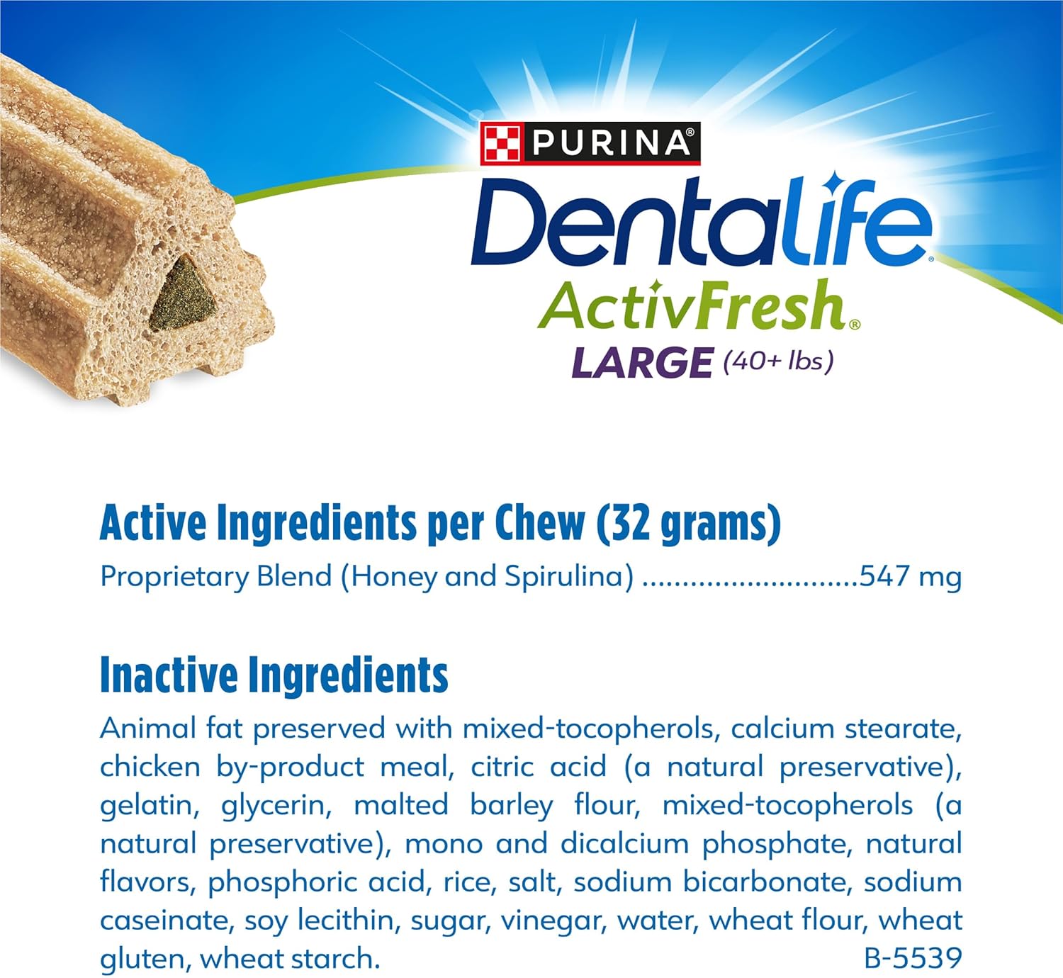 Purina DentaLife ActivFresh Chicken Flavor Large Breed Adult Dog Dental Chews - 21 ct. Pouch : Pet Supplies