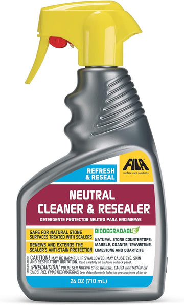 FILA Surface Care Solutions REFRESH & RESEAL Countertop Sealer, Marble Cleaner Sealer, 24 OZ