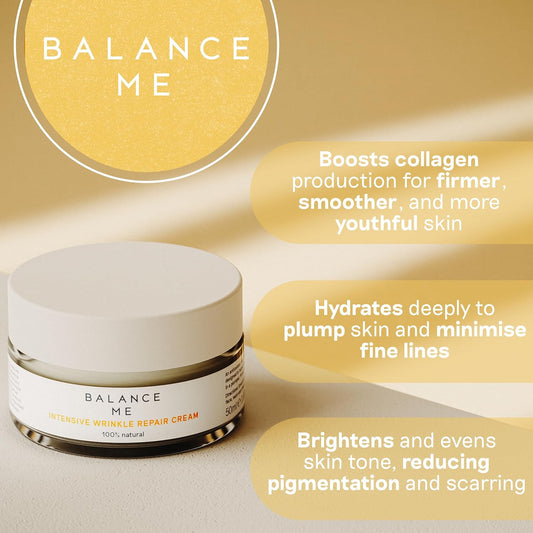 Balance Me Intensive Wrinkle Repair Cream 50Ml, Anti Aging Face Moisturiser For Dry Skin, Collagen Boosting, Hydrating And Firming