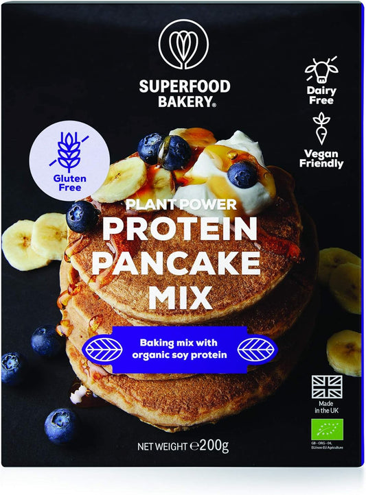 Supergood Bakery Plant Power Vegan Protein Pancake Mix (1 X 200G) Gluten Free Pancake Mix, Dairy Free Batter Mix, All Natural Protein Waffle Mix, Superfood Bakery Pancake Mix, Makes 12 Pancakes