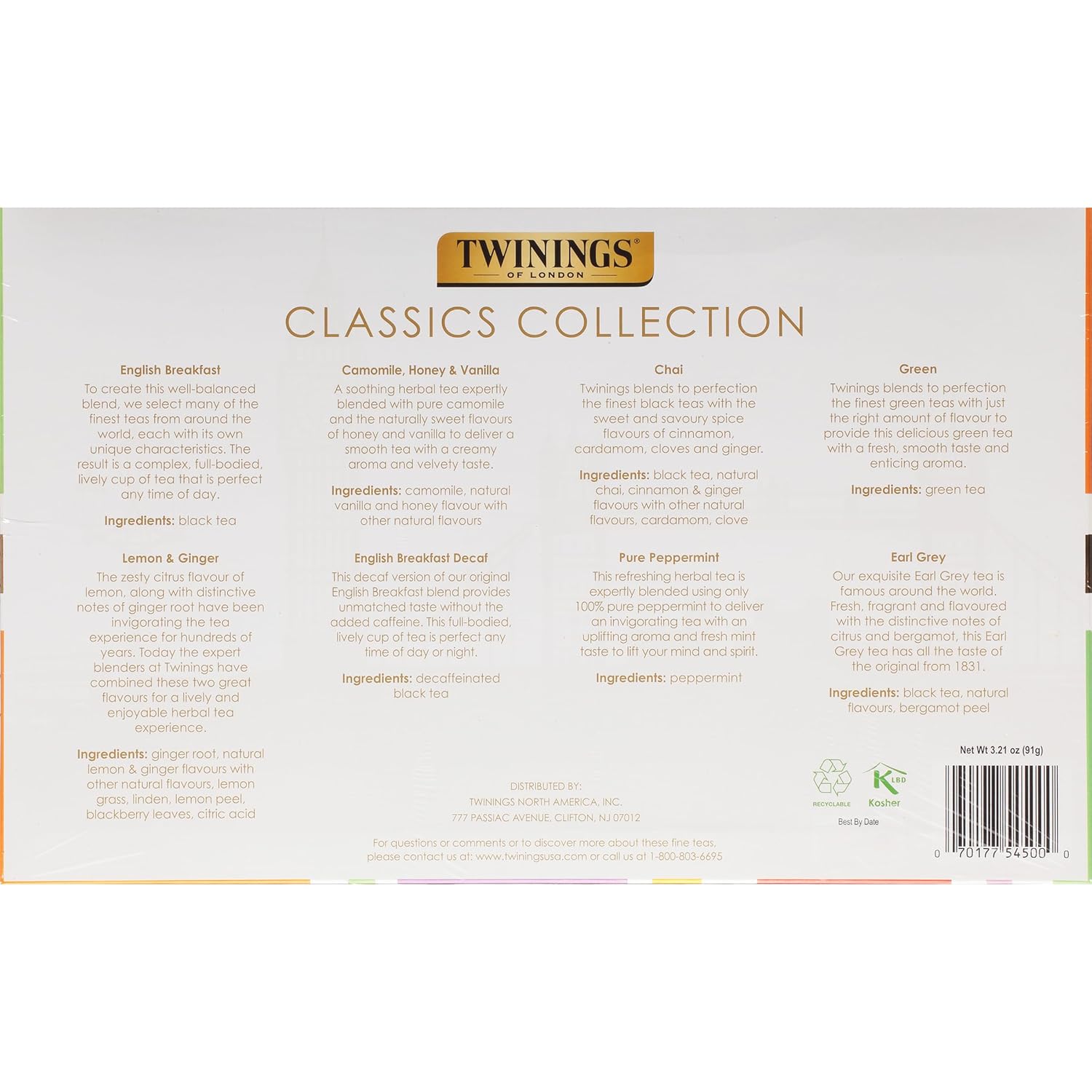 Twinings Tea Classics Collection Gift Box Sampler, 48 Tea Bags (Pack Of 1), Enjoy Hot Or Iced | Includes Black, Herbal, Green, & Chai Teas