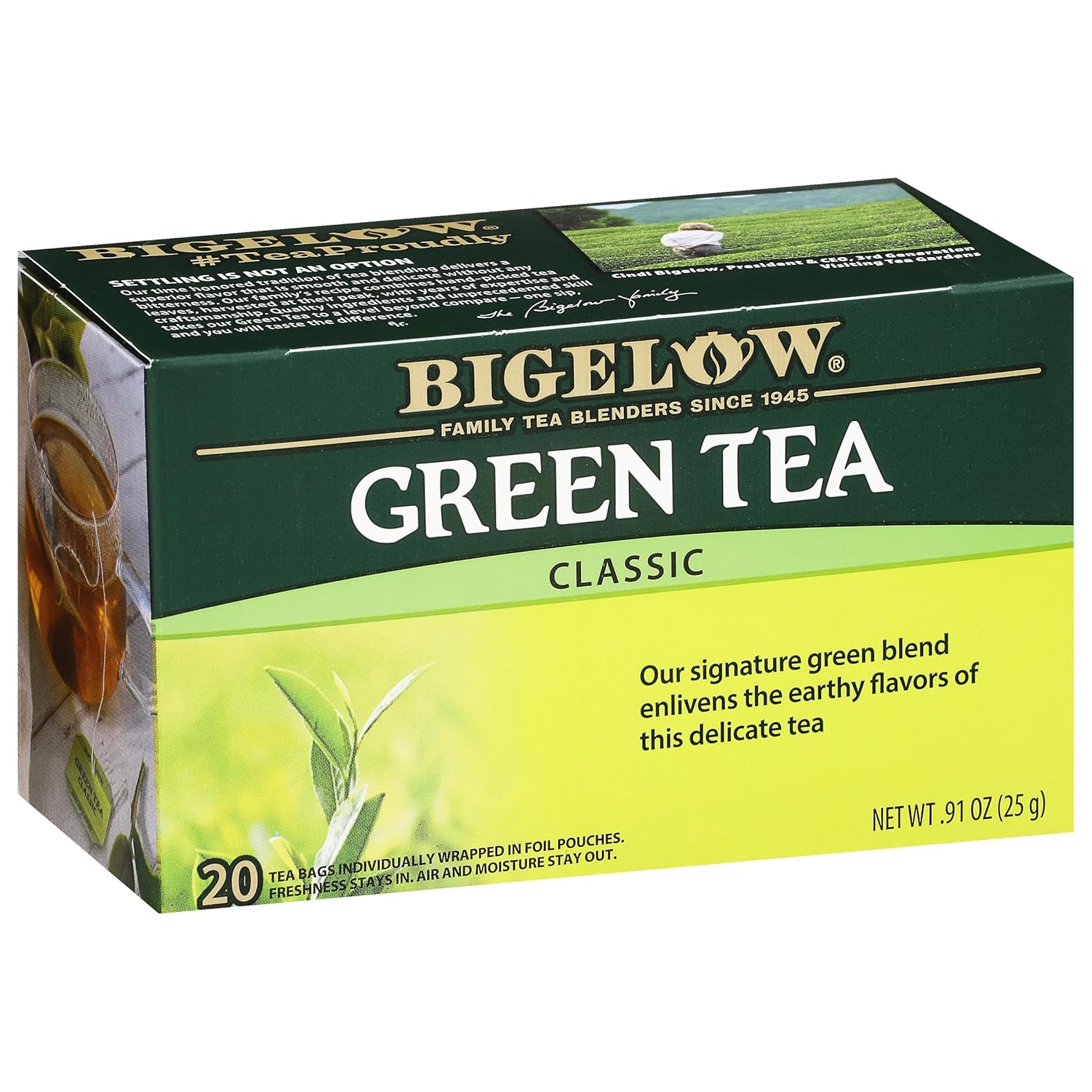 Bigelow Tea Classic Green Tea, Caffeinated Tea, 20 Count Box (Pack Of 6), 120 Total Tea Bags