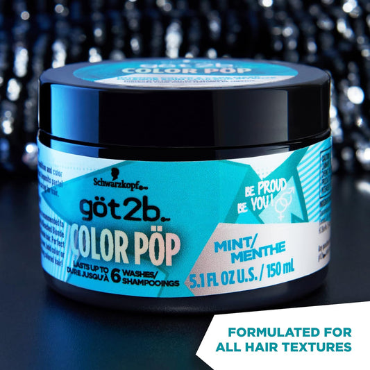 Got2B Color Pop Semi-Permanent Hair Color Mask, Mint, 5.1 Oz