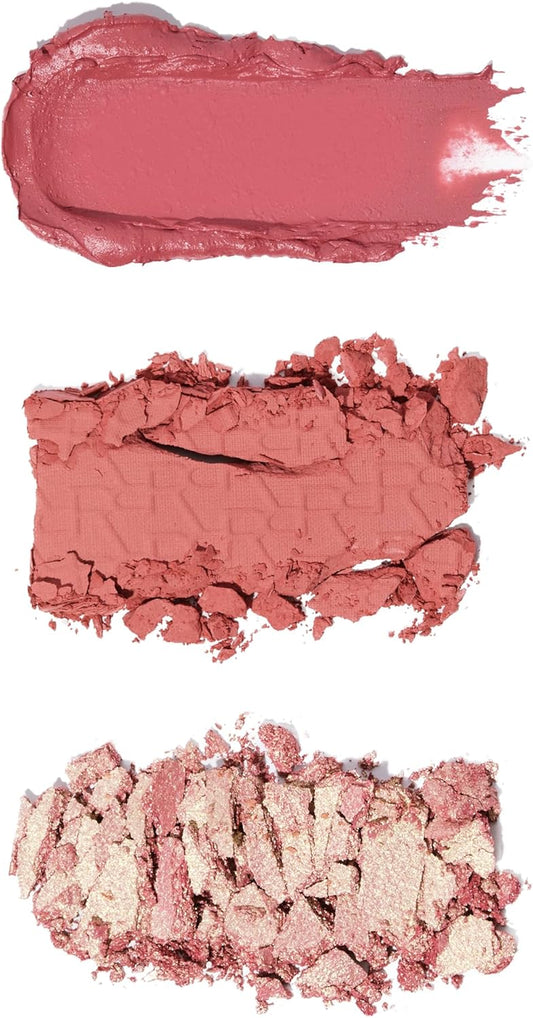 Revolution, Blush Icon Palette, Cream & Pressed Powder Blusher, Highly Pigmented, Face Palette, Vegan & Cruelty-Free, 3 Shades, Hot Pink Flag