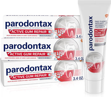 Parodontax Active Gum Repair Whitening Toothpaste For Bleeding Gums - 3X3.4 Oz Tube