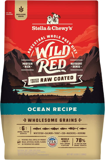 Stella & Chewy'S Wild Red Dry Dog Food Raw Coated High Protein Wholesome Grains Ocean Recipe, 3.5 Lb. Bag