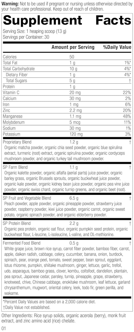 Standard Process Sp Power Mix, Plant-Based Superfood Powder, 14 Oz, 30-Day Supply