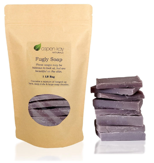 Aspen Kay Naturals - 1 Pound Bag Of Fugly Soap, A Mixture Of Banged Up Bars, Soap Ends & Soap Chunks. Natural & Organic Soap. (Lavender & Goats Milk)