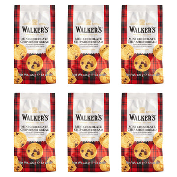 Walker'S Shortbread Mini Chocolate Chip Cookies, Pure Butter Shortbread Cookies, 4.4 Oz (Pack Of 6)