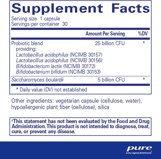 Pure Encapsulations PureBi•Ome Intensive | Hypoallergenic Multi-Strain Probiotic Blend to Support Healthy Intestinal Microflora Balance | 30 Capsules