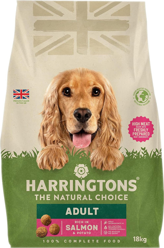 Harringtons Complete Dry Adult Dog Food Salmon & Potato 18kg - Made with All Natural Ingredients?HARRSP-18