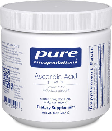 Pure Encapsulations Ascorbic Acid Powder | Hypoallergenic Vitamin C Supplement For Antioxidant Support* | 8 Ounces