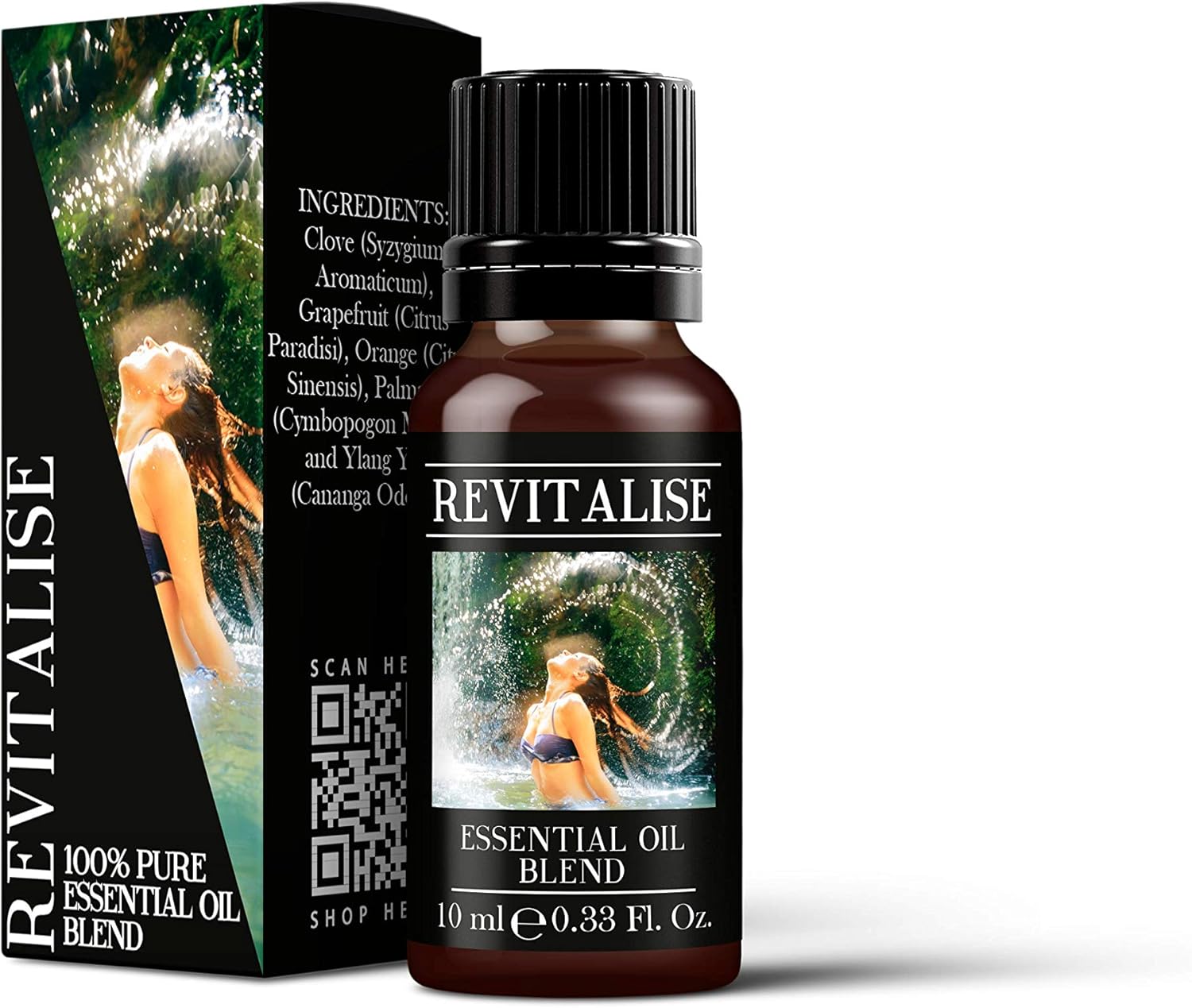 Mystix London | Revitalise Pure & Natural Essential Oil Blend 10ml - for Diffusers, Aromatherapy & Massage Blends | Perfect as a Gift | Vegan, GMO Free