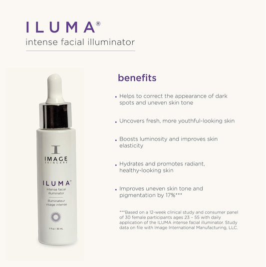 Image Skincare, Iluma Intense Facial Illuminator, Instantly Visible Brightening Serum And Face Corrector With Vitamin C, 1 Fl Oz