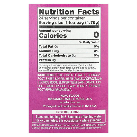 Now Foods Give A Tea™ Ojibwa Tea, Herbal, Caffeine-Free, 24 Bags, Traditional North American Blend For Overall Wellness
