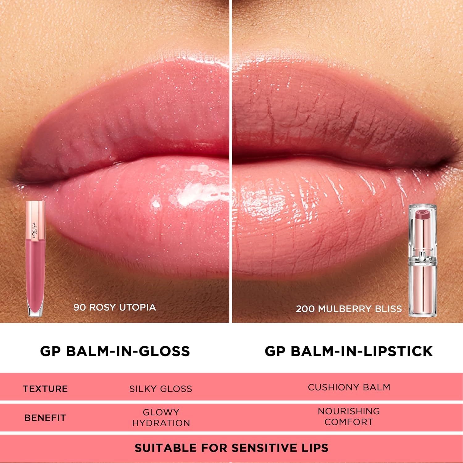 L'Oreal Paris Glow Paradise Hydrating Balm-in-Lipstick with Pomegranate Extract, Luminous Coral, 0.1 Oz