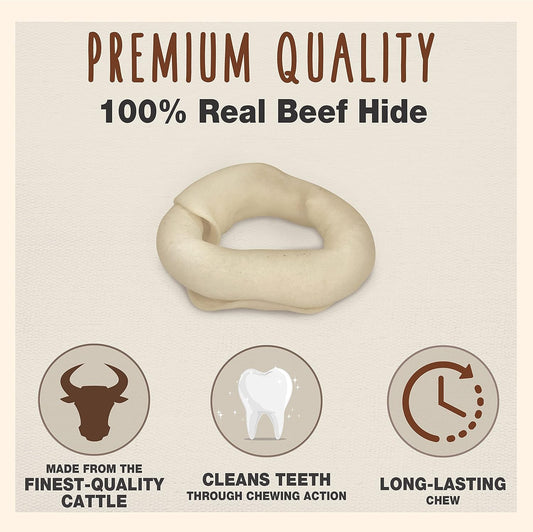 Cadet Premium Grade Beef Hide Donut For Dogs Donut Original 4" (1 Count)