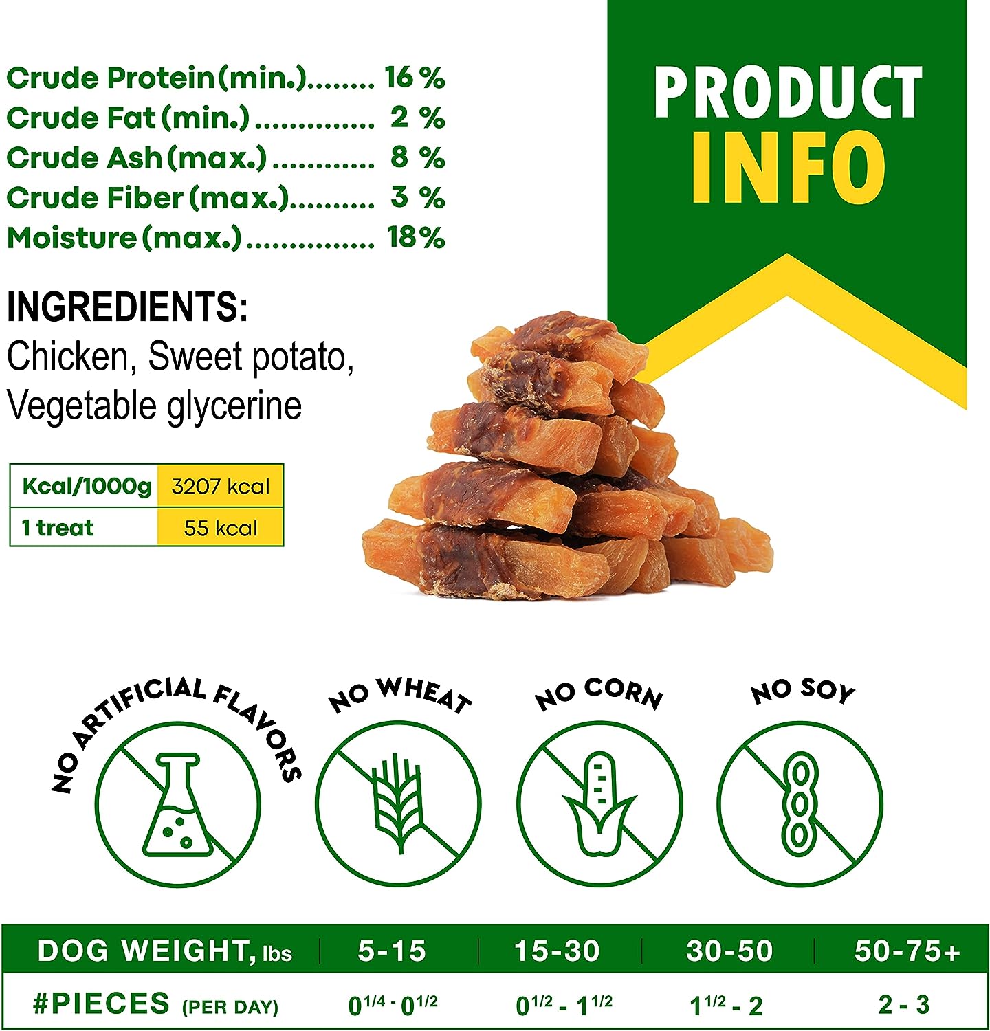 Dog Sweet Potato Wrapped with Chicken & Pet Natural Chew Treats - Grain Free Organic Meat & Human Grade Dried Snacks in Bulk - Best Twists for Training Small & Large Dogs - Made for USA (Sweet Potato) : Pet Supplies