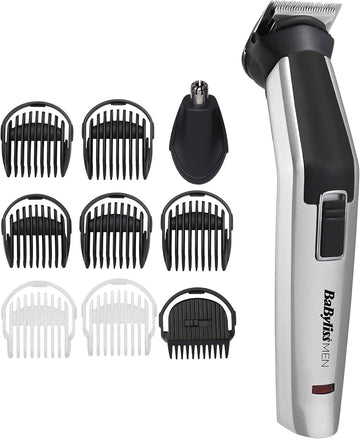 Babyliss 10-In-1 Titanium Multi Trimmer, Face And Body Grooming Kit, Nose Trimmer, Ultra-Sharp Titanium Blades