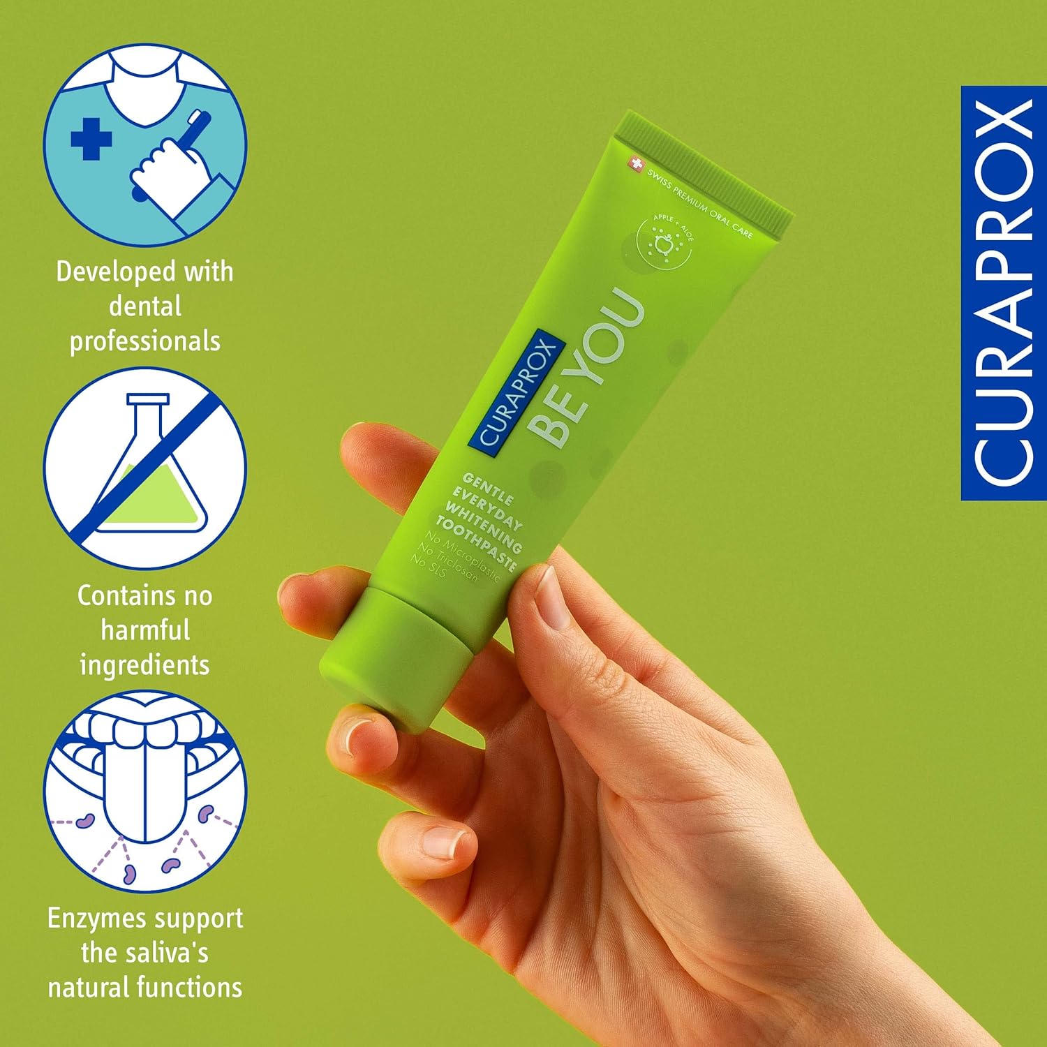 Curaprox Be You Peach + Apricot Toothpaste 60Ml - Gentle Everyday Whitening - Sls, Microplastic, Triclosan Free Fluoride Toothpaste