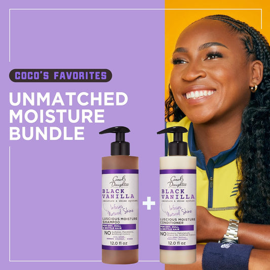 Carol'S Daughter Black Vanilla Sulfate Free Shampoo And Conditioner Set For Curly, Wavy Or Natural Hair, Moisturizing Hair Care For Dry, Damaged Hair, 1 Kit