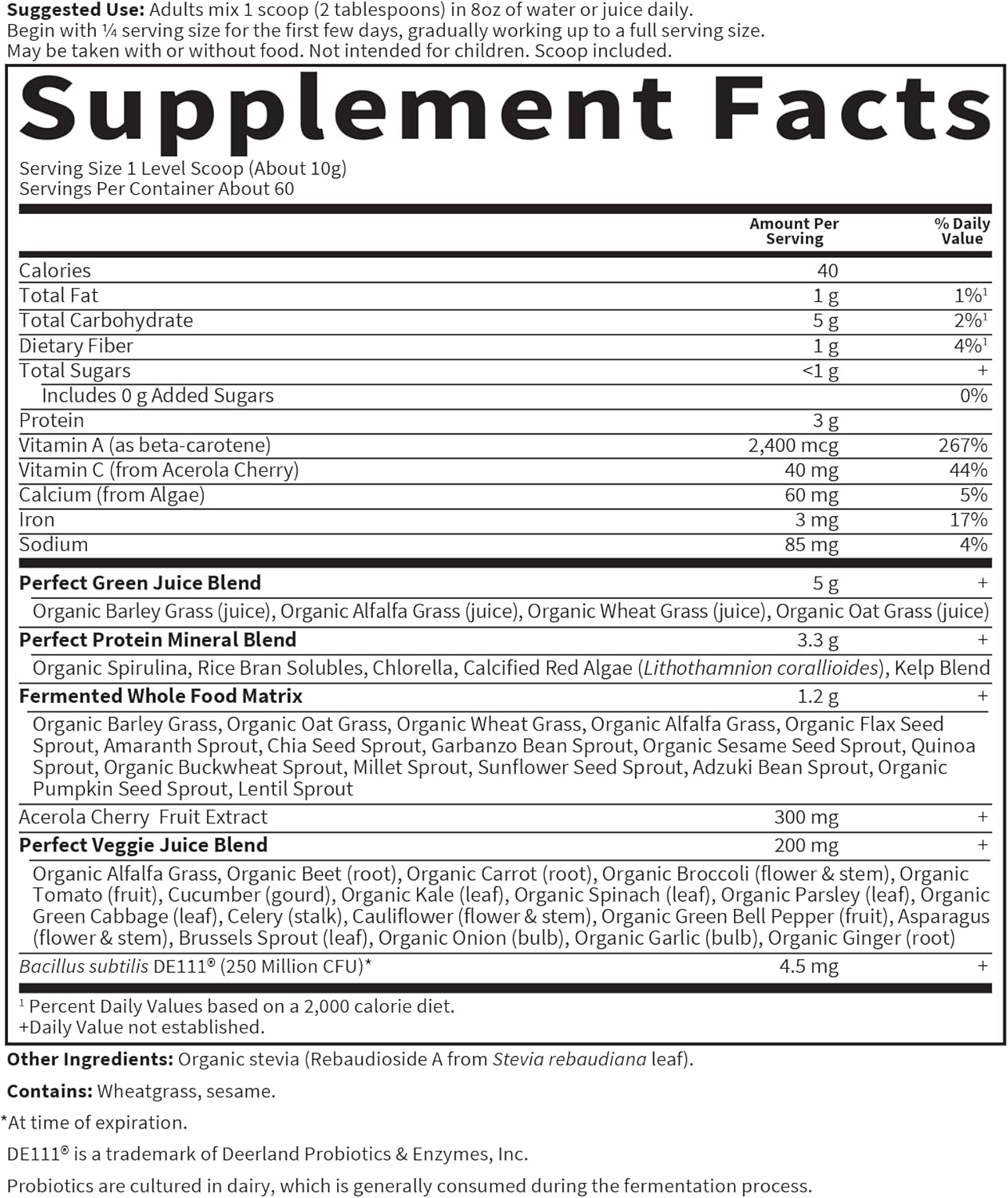 Garden Of Life Perfect Food Super Green Formula - 14 Servings | 45 Superfoods, Greens, Fruit & Veggie Juice Superfood Powder Supplement, Probiotics & Organic Spirulina For Digestion & Immune Health