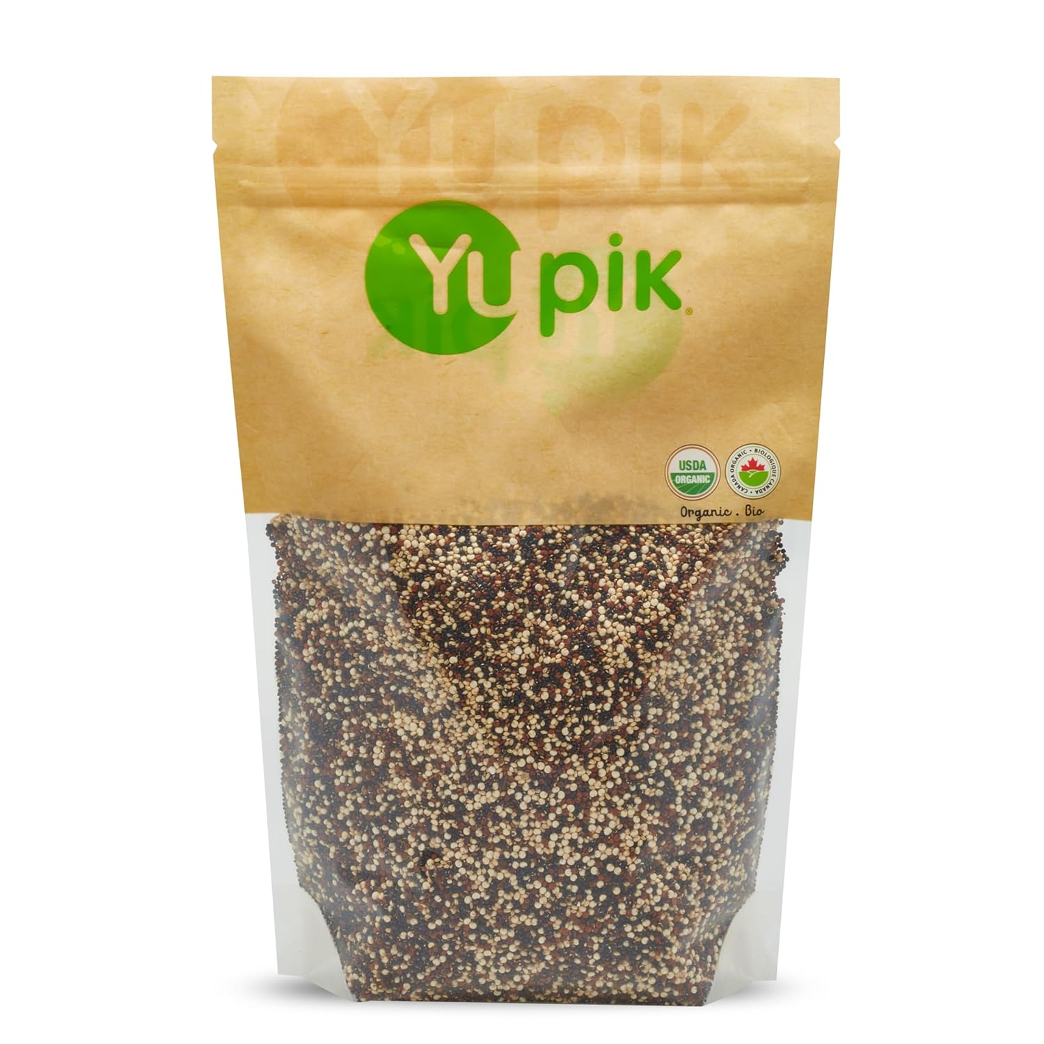 Yupik Organic Tri-Color Quinoa, 2.2 Lb, Pre-Washed, Raw, Non-Gmo, Gluten Free, Kosher, High In Iron, Magnesium & Riboflavin, Mix Of White, Red & Black Quinoa, Great Replacement For Rice & Pasta