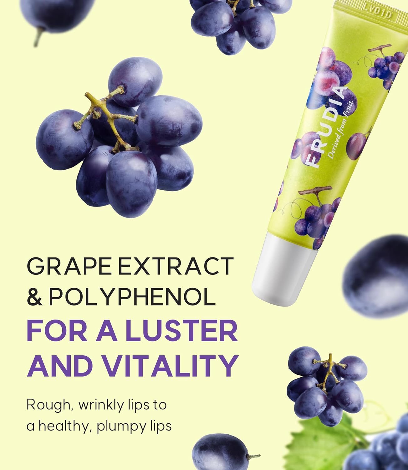 Welcos Frudia Grape Honey Chu Lip Essence - Korean Lip Balm For Men & Women | Lip Plumper Gloss Organic Lip Balm Tubes For Lip Care | Essence Lip Oil Lip Moisturizer For Very Dry Lips (0.33 Fl Oz)