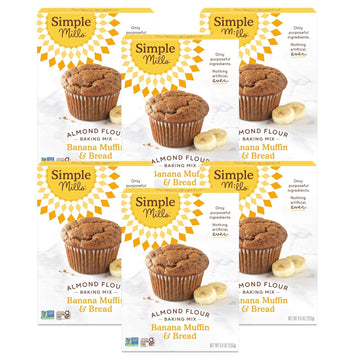 Simple Mills Almond Flour Baking Mix, Banana Muffin & Bread Mix - Gluten Free, Plant Based, Paleo Friendly, 9 Ounce (Pack of 6)