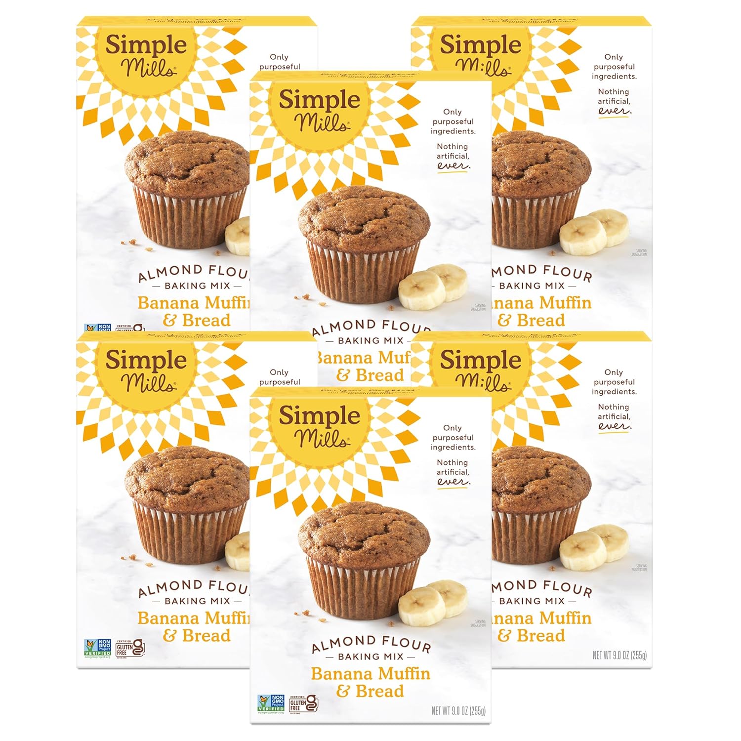 Simple Mills Almond Flour Baking Mix, Banana Muffin & Bread Mix - Gluten Free, Plant Based, Paleo Friendly, 9 Ounce (Pack Of 6)