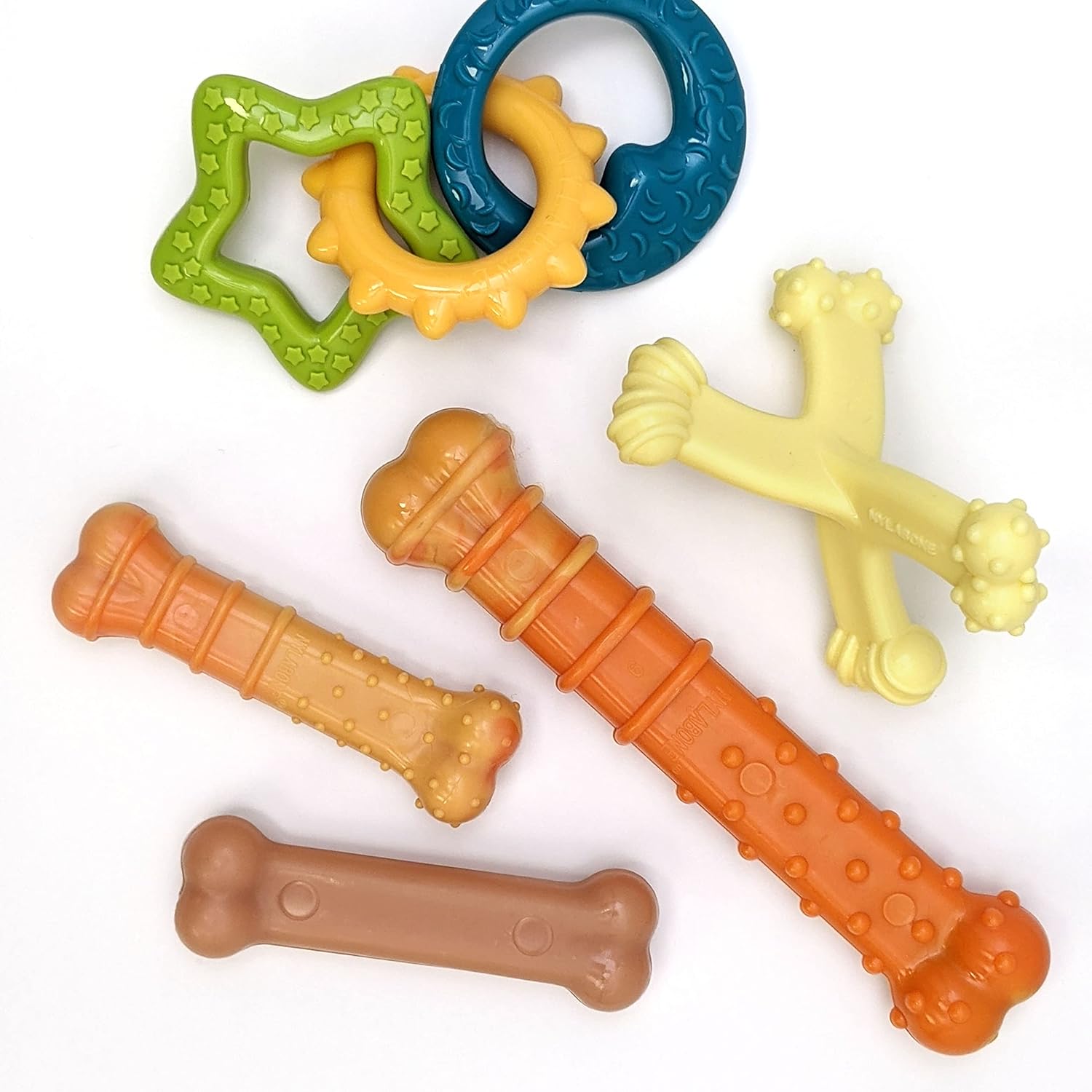 Nylabone Puppy Power Axis Chew Toy - Tough and Durable Puppy Chew Toy for Teething - Puppy Supplies - Vanilla Flavor, Small (1 Count) : Pet Supplies