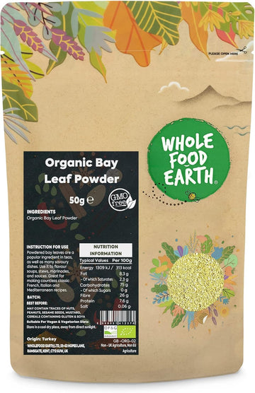 Wholefood Earth Organic Bay Leaf Powder 50 G | Gmo Free | Certified Organic