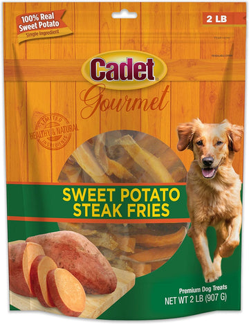 Cadet Gourmet Sweet Potato Fries Dog Treats - Healthy & Natural Sweet Potato Dog Training Treats For Small & Large Dogs - Inspected & Tested In Usa (2 Lbs.)