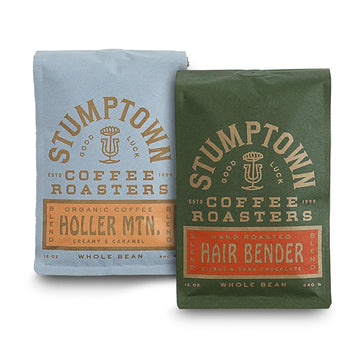 Bundle Of Stumptown Coffee Roasters, Medium Roast Organic Whole Bean Coffee - Holler Mountain 12 Ounce Bag + Stumptown Coffee Roasters, Medium Roast Whole Bean Coffee - Hair Bender 12 Ounce Bag